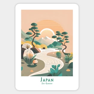 Tranquil Dawn in a Japanese Zen Garden Sticker